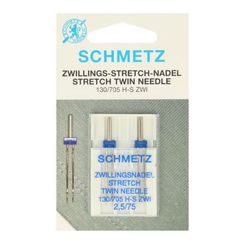 Machine needles twin stretch 2.5/75 - 2 pieces - Schmetz